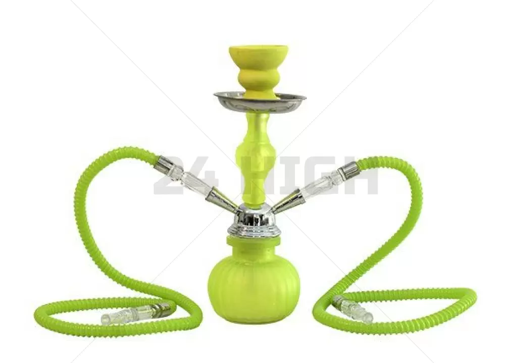 Sahbi Shisha Fluor Green 28 cm, due tubi flessibili