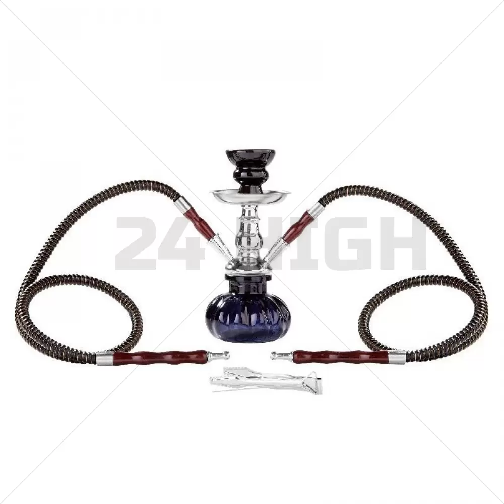 Shisha piccolo 2 tubi nero 23 cm